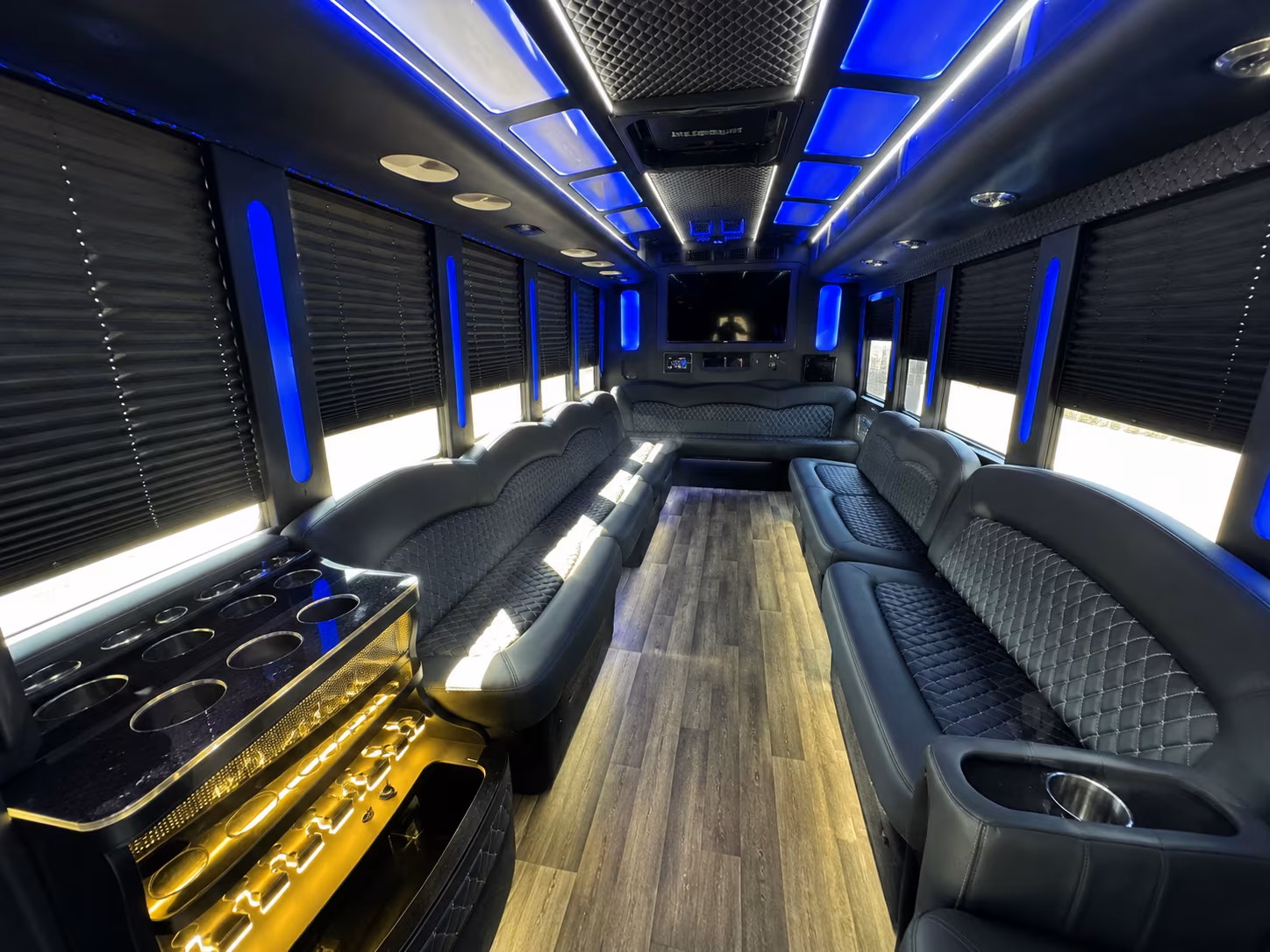 Passenger watching the Tulsa scenery during a regional party bus road trip