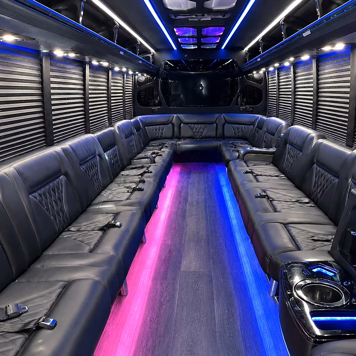 Tulsa Concert & Music Festival Transportation party bus interior