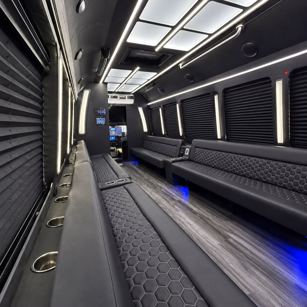 Tulsa Sporting Event Transportation party bus interior